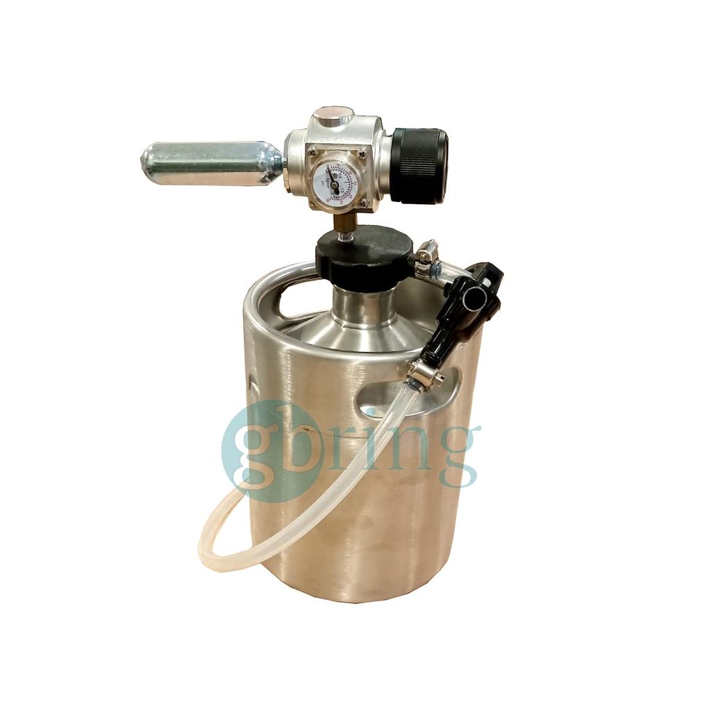 Kit Keg 2lts Tapa c/canilla plas. Regulador para capsula 